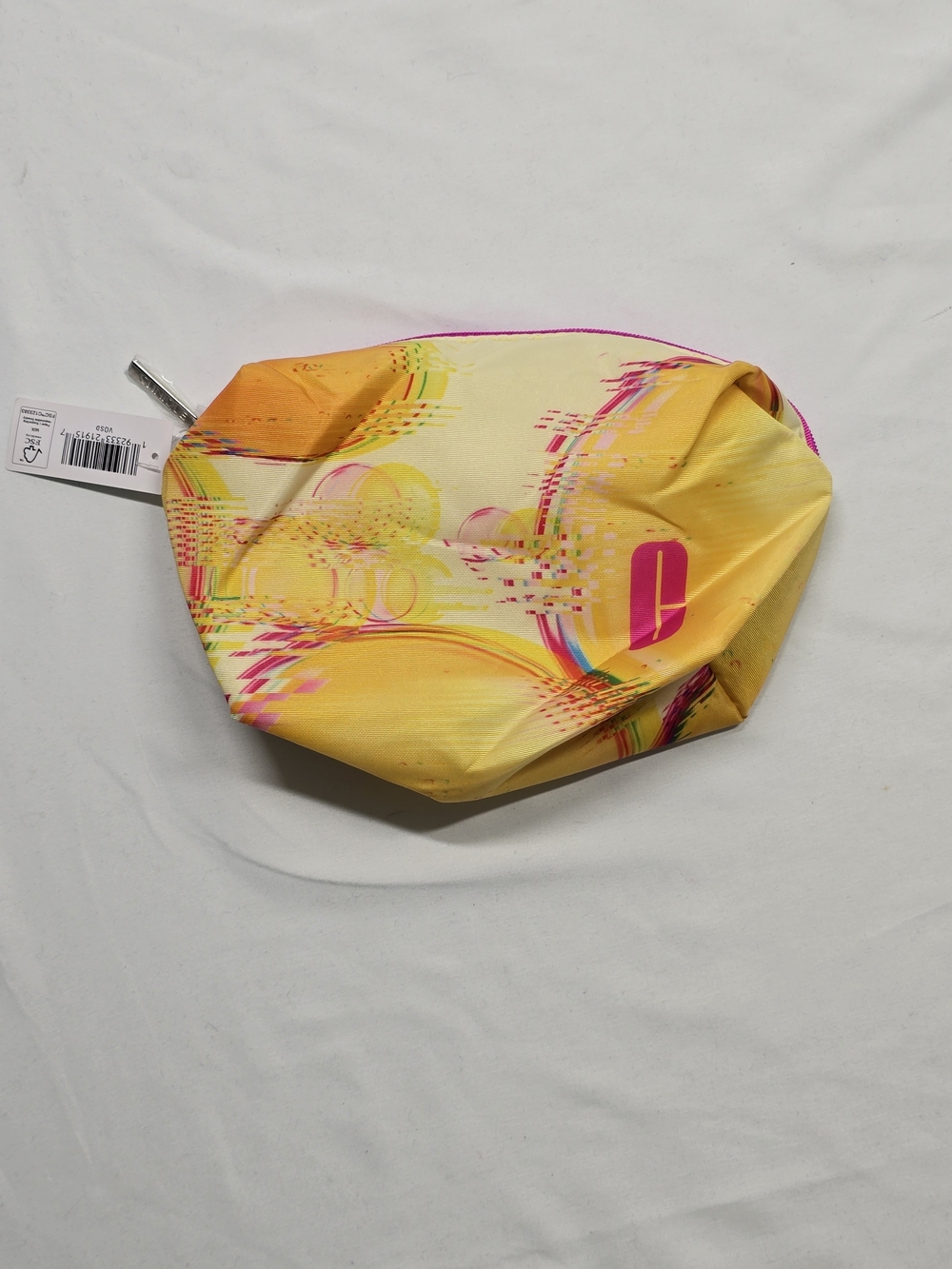 Clinique Pink & Yellow Geometric Abstract Cosmetic Bag Pouch